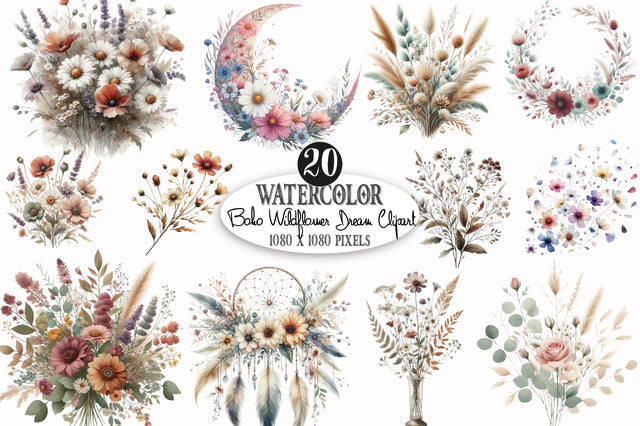 Boho Wildflower Dream Sublimation Bundle Sublimation SVGista 