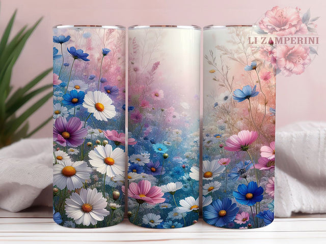Boho Wildflower Floral Garden Tumbler, Floral Tumbler, 20oz Tumbler Wrap, Boho Wildflower Tumbler, Spring Flower Tumbler, Nature Tumbler, Garden Tumbler Design Sublimation Li Zamperini 