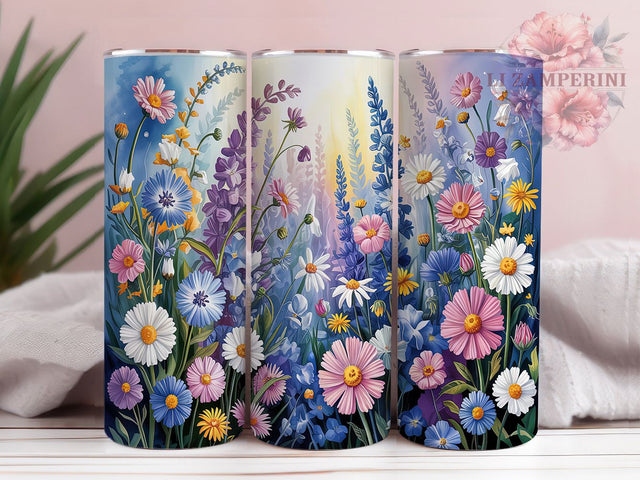 Boho Wildflower Floral Garden Tumbler, Floral Tumbler, 20oz Tumbler Wrap, Boho Wildflower Tumbler, Spring Flower Tumbler, Nature Tumbler, Garden Tumbler Design Sublimation Li Zamperini 