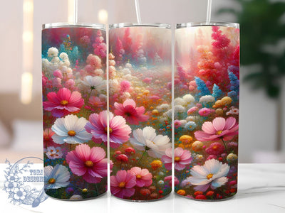 Boho Wildflower Floral Tumbler, Boho Floral, Seamless Pattern, Nature Theme, Rustic Style, 20Oz Tumbler, Sublimation Wrap Sublimation ToriDesigns 