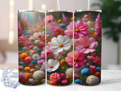 Boho Wildflower Floral Tumbler, Boho Floral, Seamless Pattern, Nature Theme, Rustic Style, 20Oz Tumbler, Sublimation Wrap Sublimation ToriDesigns 