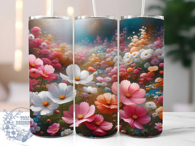 Boho Wildflower Floral Tumbler, Boho Floral, Seamless Pattern, Nature Theme, Rustic Style, 20Oz Tumbler, Sublimation Wrap Sublimation ToriDesigns 