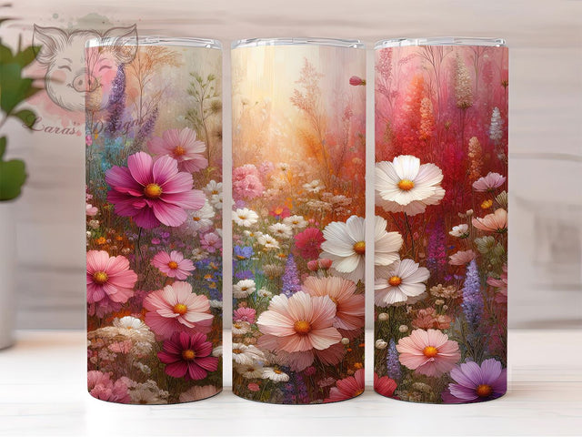 Boho Wildflower Floral Tumbler, Boho Floral Tumbler, Whimsical Flower Wrap, Rustic Boho Wrap, Vibrant Floral Wrap, Sublimation Design, Trendy Gift Idea Sublimation Lara' s Designs 