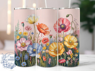 Boho Wildflower Floral Tumbler, Floral Boho Tumbler, Stylish 20oz Wrap, Sublimation Design, Trendy Gift Idea, Rustic Boho Wrap, Botanical Wildflower Tumbler Sublimation ToriDesigns 