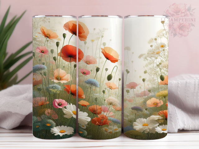 Boho Wildflowers 20oz Tumbler Wrap PNG, Wildflowers Tumbler Png, Straight & Tapered Tumbler Wrap, Instant Digital Download Sublimation Li Zamperini 