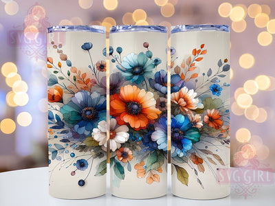 Boho Wildflowers 20oz Tumbler Wrap Sublimation Design, Straight Tapered Tumbler Wrap, Boho Flowers Tumbler Png, Instant Digital Download Sublimation SvggirlplusArt 