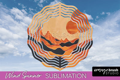 Boho Wind Spinner - Minimalist Landscape Spinner Sublimation Sublimation OrangeBrushStudio 