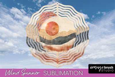 Boho Wind Spinner - Minimalist Landscape Spinner Sublimation Sublimation OrangeBrushStudio 