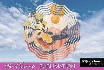 Boho Wind Spinner - Minimalist Landscape Spinner Sublimation Sublimation OrangeBrushStudio 
