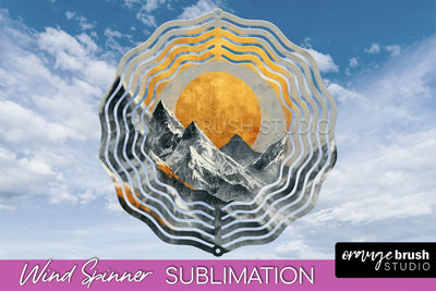 Boho Wind Spinner - Minimalist Landscape Spinner Sublimation Sublimation OrangeBrushStudio 
