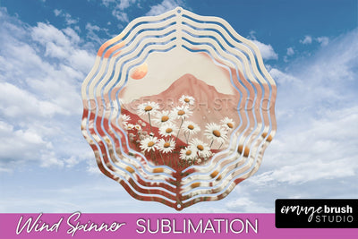 Boho Wind Spinner - Minimalist Landscape Spinner Sublimation Sublimation OrangeBrushStudio 