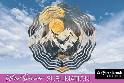 Boho Wind Spinner - Minimalist Landscape Spinner Sublimation Sublimation OrangeBrushStudio 