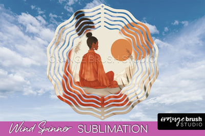 Boho Wind Spinner - Minimalist Landscape Spinner Sublimation Sublimation OrangeBrushStudio 