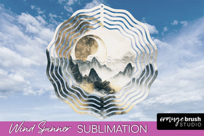 Boho Wind Spinner - Minimalist Landscape Spinner Sublimation Sublimation OrangeBrushStudio 