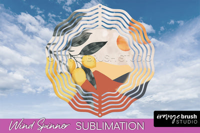 Boho Wind Spinner - Minimalist Landscape Spinner Sublimation Sublimation OrangeBrushStudio 