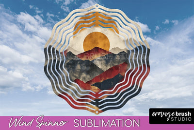 Boho Wind Spinner - Minimalist Landscape Spinner Sublimation Sublimation OrangeBrushStudio 