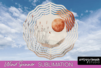 Boho Wind Spinner - Minimalist Landscape Spinner Sublimation Sublimation OrangeBrushStudio 