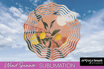 Boho Wind Spinner - Minimalist Landscape Spinner Sublimation Sublimation OrangeBrushStudio 
