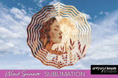 Boho Wind Spinner - Minimalist Landscape Spinner Sublimation Sublimation OrangeBrushStudio 
