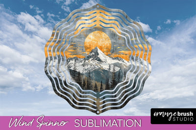 Boho Wind Spinner - Minimalist Landscape Spinner Sublimation Sublimation OrangeBrushStudio 