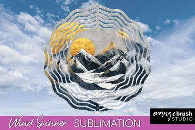 Boho Wind Spinner - Minimalist Landscape Spinner Sublimation Sublimation OrangeBrushStudio 