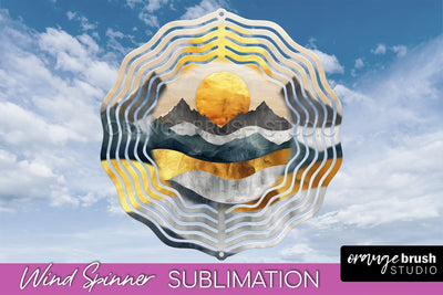 Boho Wind Spinner - Minimalist Landscape Spinner Sublimation Sublimation OrangeBrushStudio 