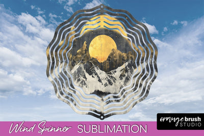 Boho Wind Spinner - Minimalist Landscape Spinner Sublimation Sublimation OrangeBrushStudio 