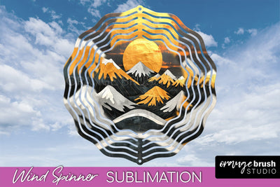 Boho Wind Spinner - Minimalist Landscape Spinner Sublimation Sublimation OrangeBrushStudio 