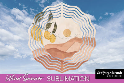 Boho Wind Spinner - Minimalist Landscape Spinner Sublimation Sublimation OrangeBrushStudio 