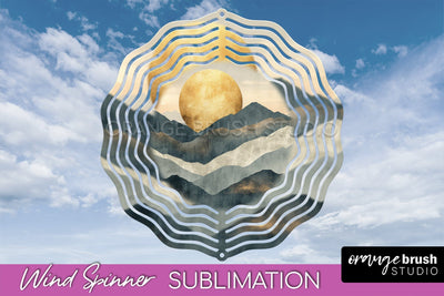 Boho Wind Spinner - Minimalist Landscape Spinner Sublimation Sublimation OrangeBrushStudio 