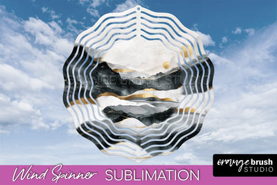 Boho Wind Spinner - Minimalist Landscape Spinner Sublimation Sublimation OrangeBrushStudio 