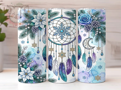 Boho Winter Dreamcatcher 20oz Tumbler, Boho Winter, Winter Dreamcatcher, Boho Dreamcatcher, Dreamcatcher Tumbler, 20oz Tumbler Wrap, Winter Tumbler PNG, Dreamcatcher PNG Sublimation Lara' s Designs 