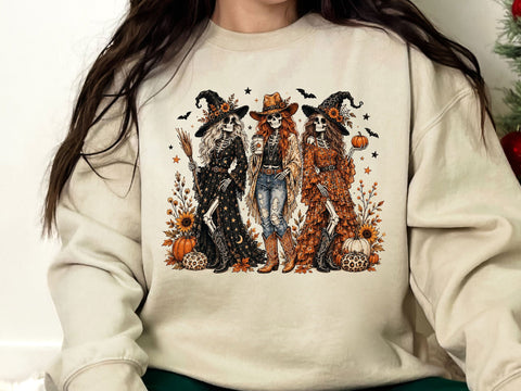 Boho Witch Skeleton Girls Halloween PNG SVG artprintfile 