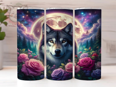 Boho Wolf Moon Celestial Tumbler, 20oz Sublimation Wrap, Night Sky Tumbler PNG, Nature Aesthetic Tumbler, Celestial Western Tumbler, Digital Download Tumbler Sublimation Lara' s Designs 