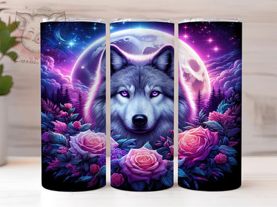 Boho Wolf Moon Celestial Tumbler, 20oz Sublimation Wrap, Night Sky Tumbler PNG, Nature Aesthetic Tumbler, Celestial Western Tumbler, Digital Download Tumbler Sublimation Lara' s Designs 
