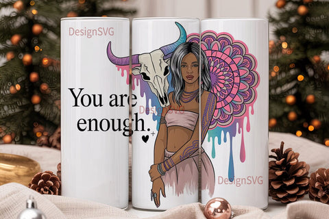 Boho Woman Mandala Tumbler Wrap Sublimation DesignSVG 