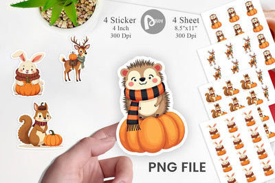 Boho Woodland Animals Sticker Sublimation artnoy 