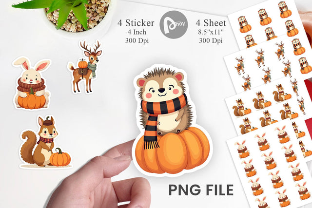 Boho Woodland Animals Sticker Sublimation artnoy 