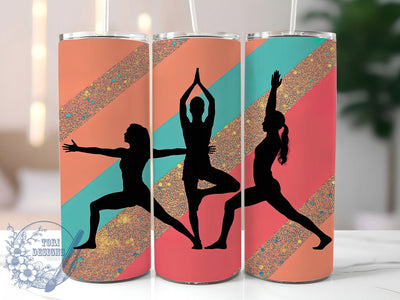 Boho Yoga Meditation Silhouette Tumbler, Meditation Silhouette Cup, Mindful Gift Tumbler, 20Oz Sublimation Design, Spiritual Fitness Wrap, Boho Yoga Cup, Inspiring Wellness Tumbler Sublimation ToriDesigns 