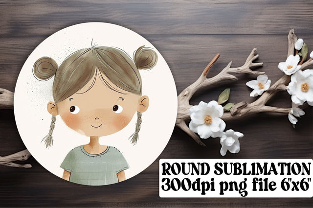 Boho Youth Round Ornaments: Vibrant Sublimation Fun Sublimation afrosvg 