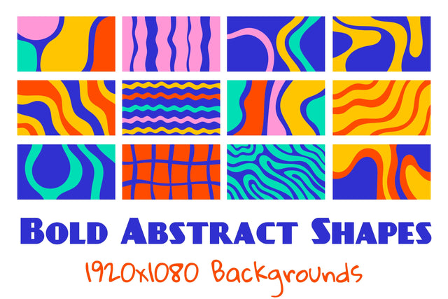 Bold Abstract Shapes Backgrounds Digital Pattern Rin Green 