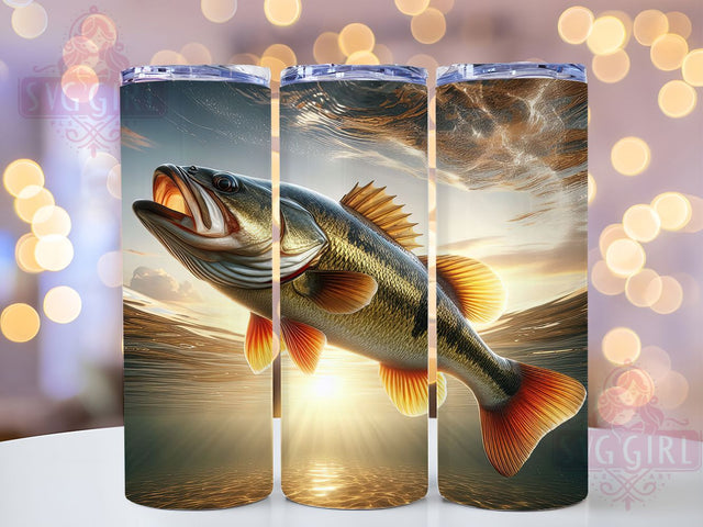 Bold & Adventurous Bass Fishing Tumbler, Fishing Lover Gift, Angler Sublimation Design, 20oz Fishing Tumbler, Fisherman Tumbler Wrap, DIY Bass Fishing Design, Sport Fishing Tumbler Sublimation SvggirlplusArt 