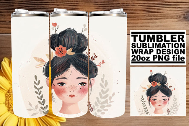 Bold and Beautiful Lady Tumbler Wrap - Sublimation 20oz Sublimation afrosvg 