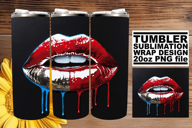 Bold & Beautiful: American Woman Lip Art Sublimation afrosvg 