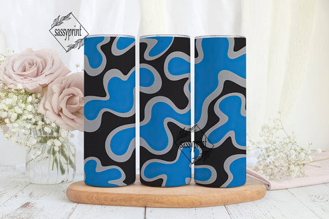Bold Blue Gray Abstract 20oz Tumbler Sublimation sassyprint 