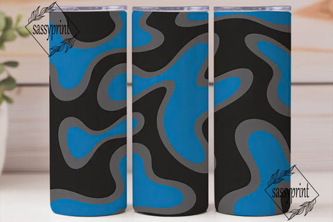 Bold Blue Gray Abstract 20oz Tumbler Sublimation sassyprint 