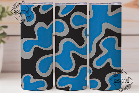 Bold Blue Gray Abstract 20oz Tumbler Sublimation sassyprint 