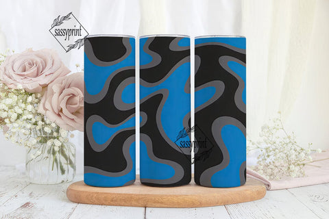 Bold Blue Gray Abstract 20oz Tumbler Sublimation sassyprint 