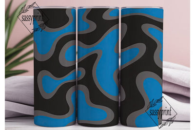 Bold Blue Gray Abstract 20oz Tumbler Sublimation sassyprint 