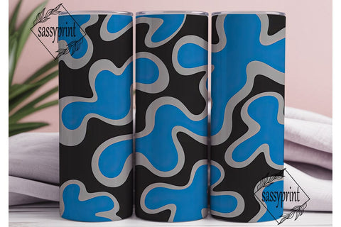Bold Blue Gray Abstract 20oz Tumbler Sublimation sassyprint 